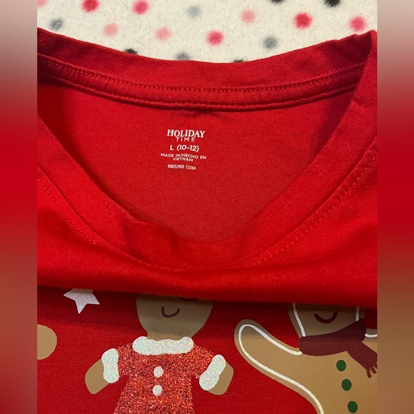 Sz Lrg 10/12 Red “Cookie Crew” Kids Shirt long sleeve - Picture 4 of 5